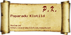 Poparadu Klotild névjegykártya